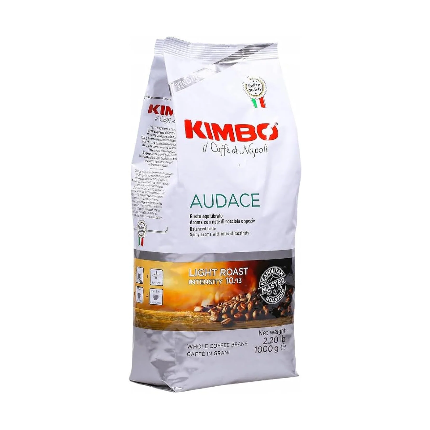 1 ק"ג פולי קפה קימבו אודיינס Kimbo Espresso AUDACE - Image 2