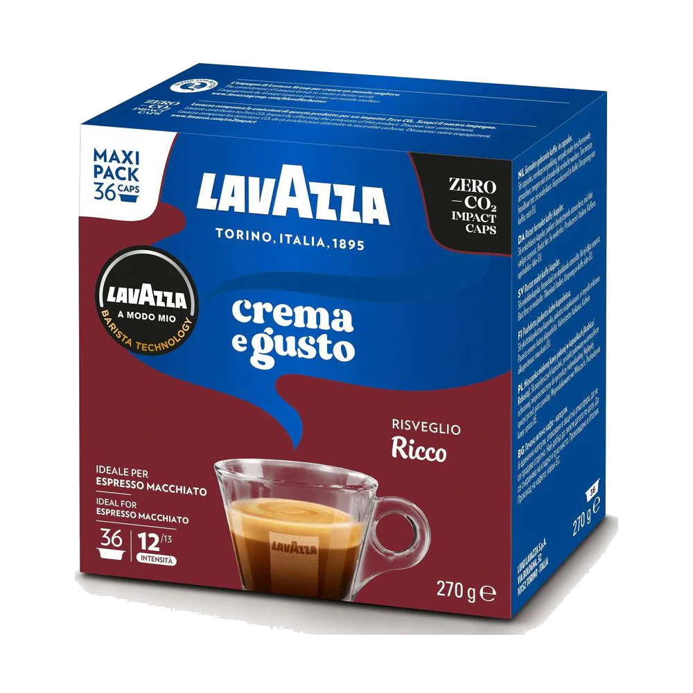 36 ืงืคืกืืืืช Crema E Gusto Ricco ืฉื Lavazza Amodo-Mio ืืงืืจืืืช