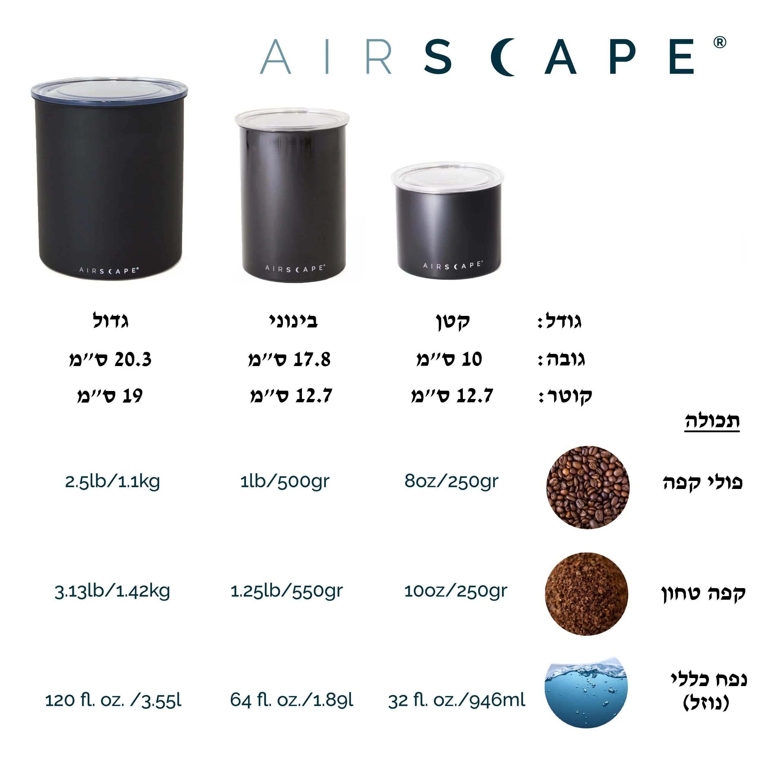 קופסת איחסון אירסקייפ 250 גרם - AirScape Small - Image 4