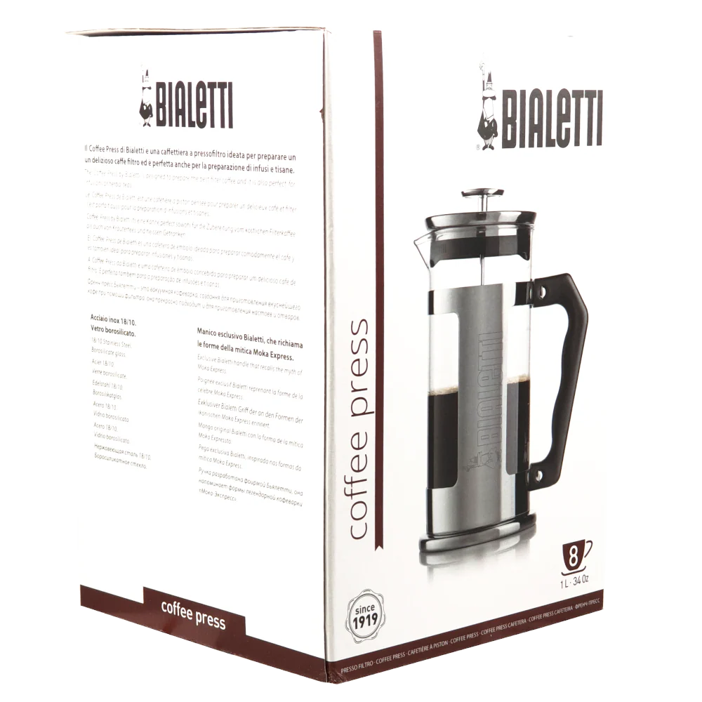 פלנג'ר 8 כוסות זכוכית ונירוסטה של ביאלטי Bialetti Coffee Press 8 Cups - Image 3