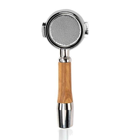 ืืืืช ืืืืื ืืชืืื ืืขืฅ ECM Stainless Steel Wood Portafilter Bottomless
